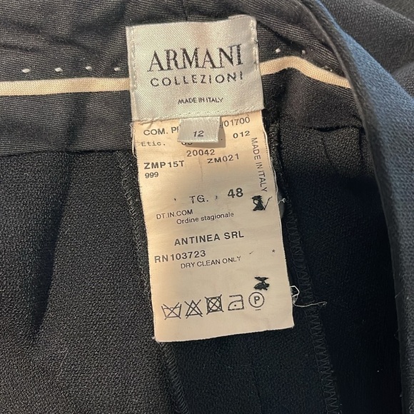 Armani Collezioni Vintage Wool Black Ankle Trousers - Picture 8 of 9